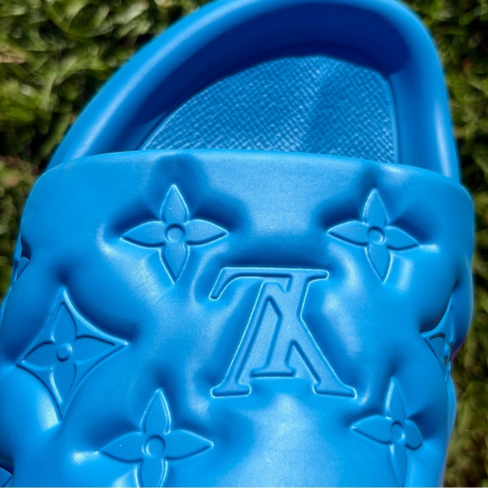 Louis Vuitton Blue Waterfront Mule Slide Size 10.5 Abloh FW21 Collector Sandal - Picture 8 of 16